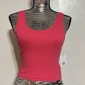Top Shop ribbed crop tank top - Pink